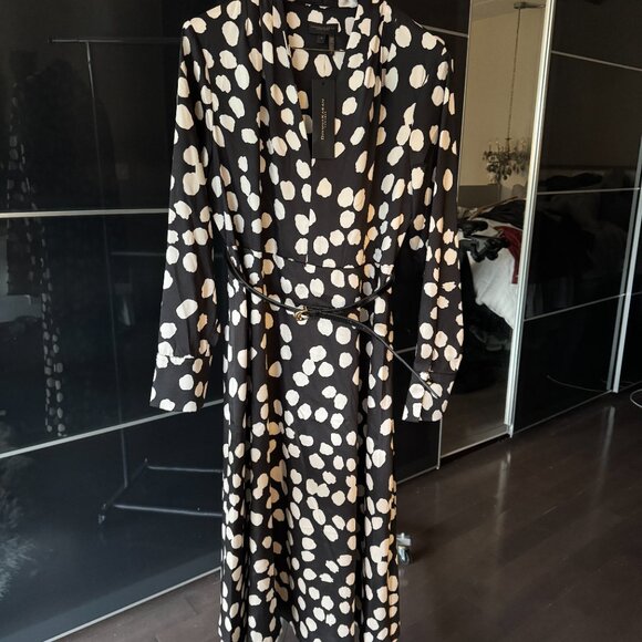 Donna Karan POLKA DOT A LINE MIDI DRESS - Picture 4 of 6